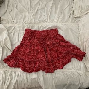 PRINCESS POLLY red flowy skirt